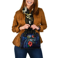 Solomon Islands Polynesian Shoulder Hand Bag - Blue Turtle Hibiscus - Polynesian Pride