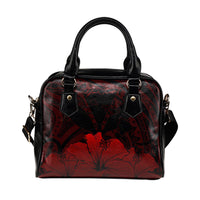 Personalised - Hawaii Royal Hibiscus Polynesian Tribal Shoulder Handbag Red AH - Polynesian Pride