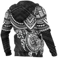 Polynesian Zip Hoodie Polynesian White Turtle - Polynesian Pride