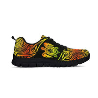 Guam Sneakers - Reggae Guam Coat Of Arms In Turtle Style - A0 - Polynesian Pride