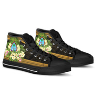 Guam High Top Shoes - Polynesian Gold Patterns Collection - Polynesian Pride