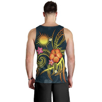 Marshall Islands Polynesian Personalised Men's Tank Top - Legend of Marshall Islands (Blue) - Polynesian Pride