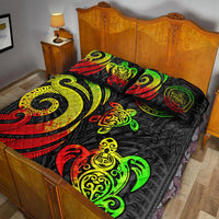 Palau Quilt Bed Set - Reggae Tentacle Turtle - Polynesian Pride
