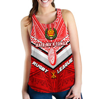 (Custom Personalised) Tonga Rugby Mate Ma'a Tonga Tapa Pattern Women Tank Top - LT2 - Polynesian Pride