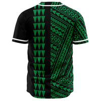 Hawaii Polynesian Kakau Baseball Jersey V.3 - Freestyle - Green - Polynesian Pride