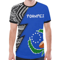 Pohnpei Pattern All Over T Shirt Pohnpei Flag Polynesian Tattoo - Polynesian Pride
