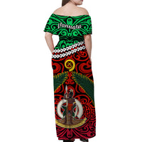 Vanuatu Off Shoulder Long Dress Simple Version 02 LT13 - Polynesian Pride