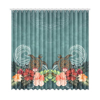 Window Curtain( Two Piece) Hibiscus Polynesian 1 One Size 52"x108"(Two Piece) - Polynesian Pride
