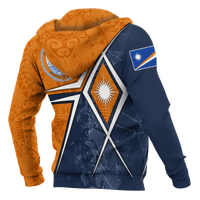 Marshall Islands Hoodie Marshall Islands Flag with Polynesian Patterns - Polynesian Pride