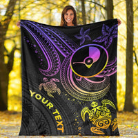 Yap Custom Personalised Premium Blanket- Pink Turtle - Polynesian Pride