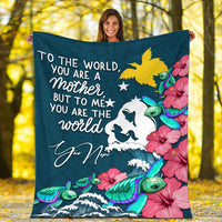 (Custom Personalised) Papua New Guinea Mothers Day With Green Turtle Blanket - LT12 - Polynesian Pride