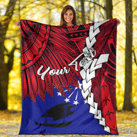 Papua New Guinea Central Province Polynesian Custom Personalised Blanket - Tribal Wave Tattoo - Polynesian Pride