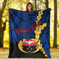 Papua New Guinea Gulf Province Polynesian Custom Personalised Blanket - Tribal Wave Tattoo - Polynesian Pride