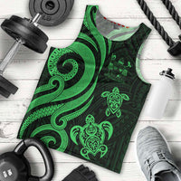 Fiji Men's Tank Top - Green Tentacle Turtle Crest Green - Polynesian Pride