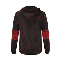Aotearoa Maori Tattoo All Over Zip Hoodie Red - Polynesian Pride