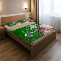 Fiji Custom Personalised Bedding Set - Turtle Plumeria (Green) - Polynesian Pride