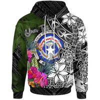 Northern Mariana Islands Custom Hoodie Turtle Plumeria Banana Leaf Unisex Black - Polynesian Pride