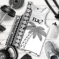 (Custom Personalised) Fiji Rugby Men's Tank Top - Coconut Tree With Tapa Pattern - LT12 - Polynesian Pride