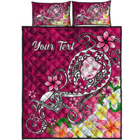 Fiji Custom Personalised Quilt Bed Set - Turtle Plumeria (Pink) - Polynesian Pride
