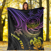 Palau Custom Personalised Premium Blanket - Pink Turtle - Polynesian Pride