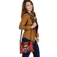Tahiti Polynesian Custom Personalised Shoulder Handbag - Floral With Seal Red - Polynesian Pride