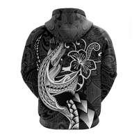 Polynesian Shark Tattoo Hawaii Tribal Hoodie LT12 - Polynesian Pride
