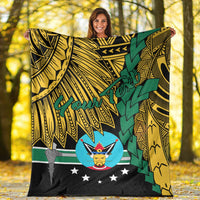 Papua New Guinea Hela Province Polynesian Custom Personalised Blanket - Tribal Wave Tattoo - Polynesian Pride