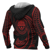 Federated States of Micronesia ll Over Hoodie Red Tribal Wave - Polynesian Pride