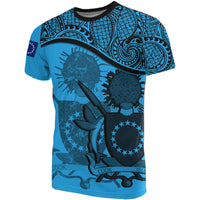 Cook islands Blue Coat of Arms T Shirt Unisex Black - Polynesian Pride
