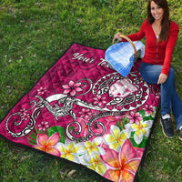 Fiji Custom Personalised Premium Quilt - Turtle Plumeria (Pink) - Polynesian Pride