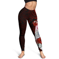 Northern Mariana Islands Polynesian Custom Personalised Legging - Coat Of Arm With Hibiscus - Polynesian Pride