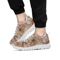 Tuvalu Sneakers - Hibiscus Flowers Vintage Style - Polynesian Pride