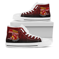 American Samoa High Top Shoes - Manulele Tausala Nuuuli (Ver 2) Unisex White - Polynesian Pride