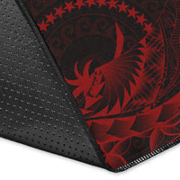 Chuuk Area Rug - Custom Personalised Polynesian Pattern Style Red Color - Polynesian Pride