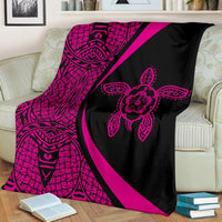 Hawaii Polynesian Tribal Premium Blanket - Circle Style Pink - Polynesian Pride