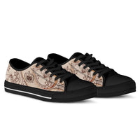 Samoa Low Top Shoes - Hibiscus Flowers Vintage Style - Polynesian Pride