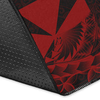 Wallis and Futuna Area Rug - Custom Polynesian Pattern Style Red Color - Polynesian Pride