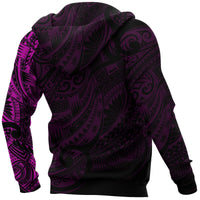 Maori Tattoo Style All Over Hoodie Pink Custom Version - Polynesian Pride