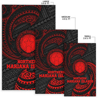 Northern Mariana Islands Polynesian Area Rug - Red Tribal Wave - Polynesian Pride