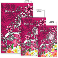 Fiji Custom Personalised Area Rug - Turtle Plumeria (Pink) - Polynesian Pride