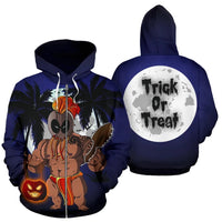 Halloween Trick Or Treat Kanaka Warrior Hoodie Unisex Black - Polynesian Pride