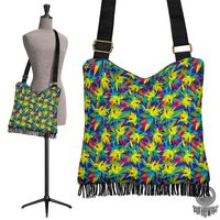 Hawaii Tropical Pattern Mix Crossbody Boho Handbag Crossbody Boho Handbag One Size Green - Polynesian Pride