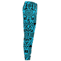 Polynesian Kakau Turtle Blue Joggers - Polynesian Pride