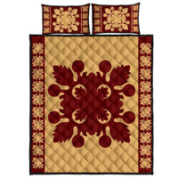 Hawaiian Quilt Pattern Palm Quilt Bed Set Gold - Polynesian Pride