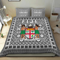 Fiji Bedding Set Pattern - Fijian Tapa Pattern Grey LT13 - Polynesian Pride