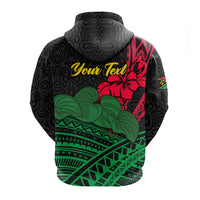 Custom Vanuatu Espiritu Santo Zip Hoodie Kava With Hibiscus LT12 - Polynesian Pride