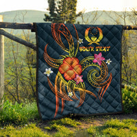 Pohnpei Polynesian Personalised Premium Quilt - Legend of Pohnpei (Blue) - Polynesian Pride