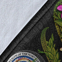 Northern Mariana Islands Polynesian Blanket - Plumeria Tribal - Polynesian Pride