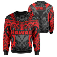 Hawaii Polynesian Tribal Kanaka Maoli Sweatshirt - AH - Red - Mark Style Unisex Red - Polynesian Pride