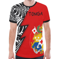 Tonga Pattern All Over T Shirt Tonga Coat of Arms Polynesian Tattoo - Polynesian Pride